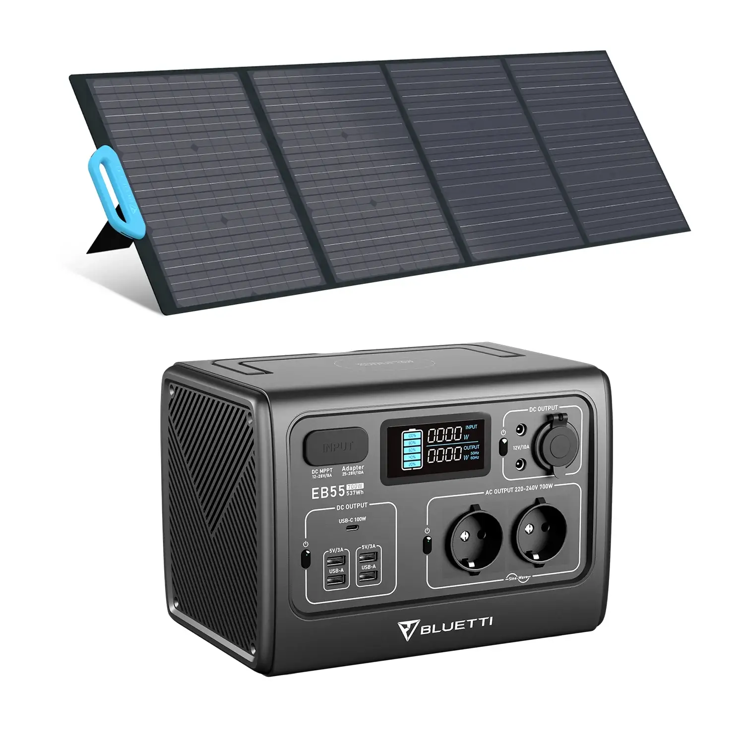 תחנת כוח ניידת BLUETTI EB55+פאנל סולארי BIGBLUE 24V במתנה
